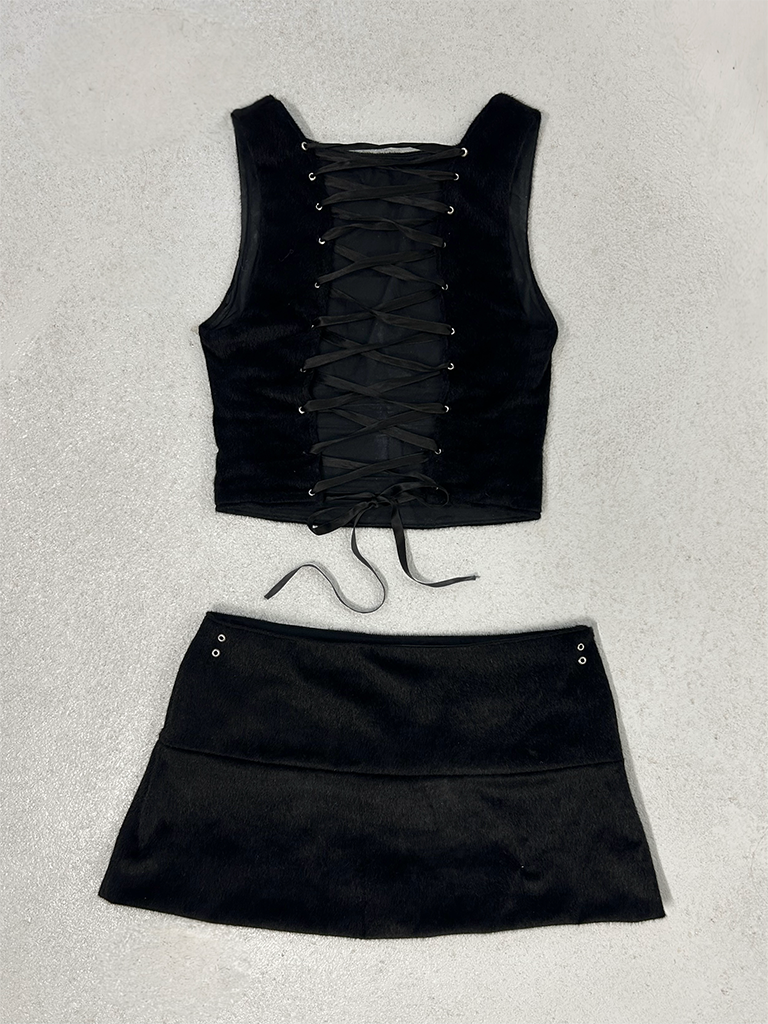 PONY HAIR SET - NOIR