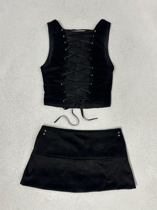 PONY HAIR SET - NOIR