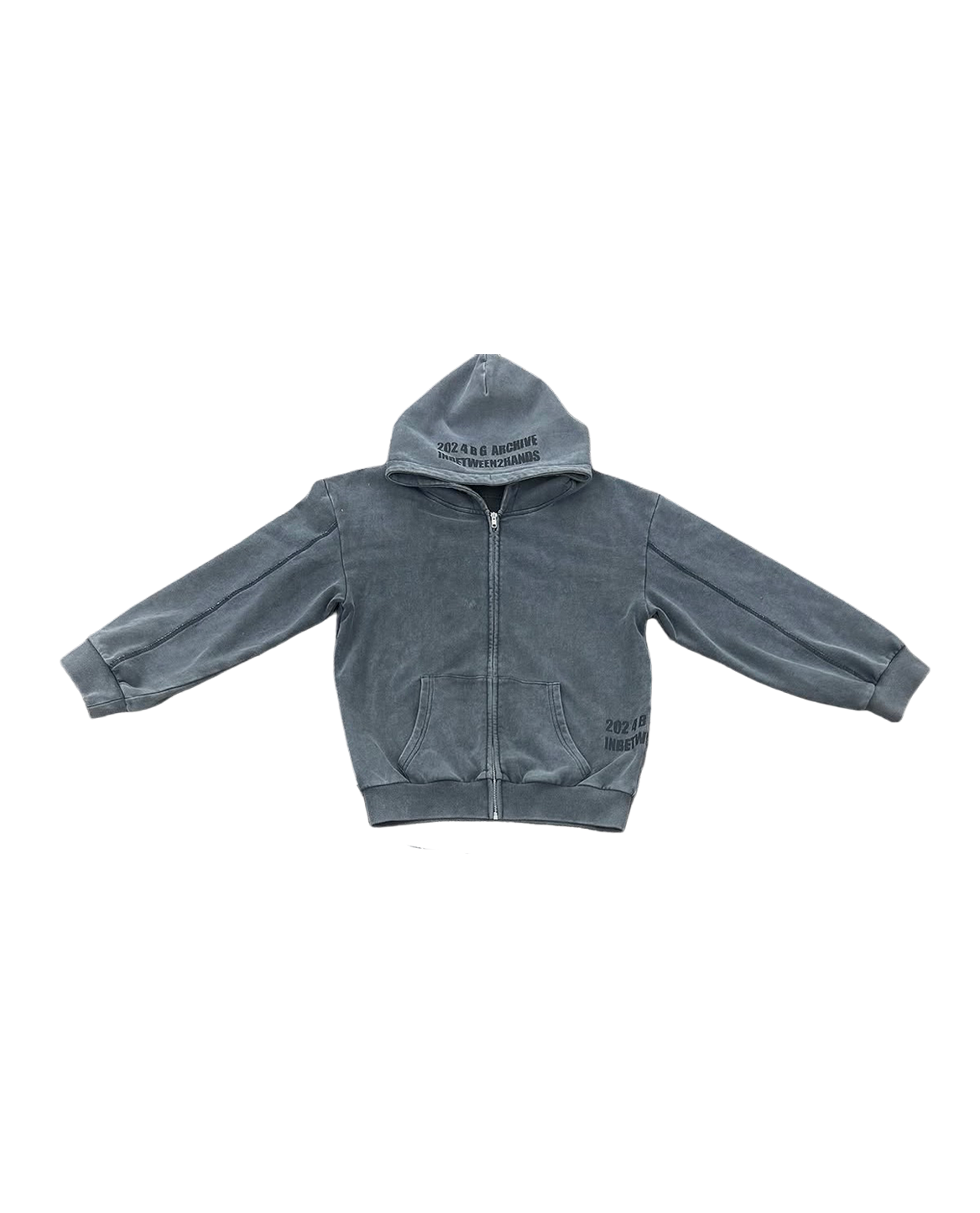ACID WASHED ZIP UP HOODIE