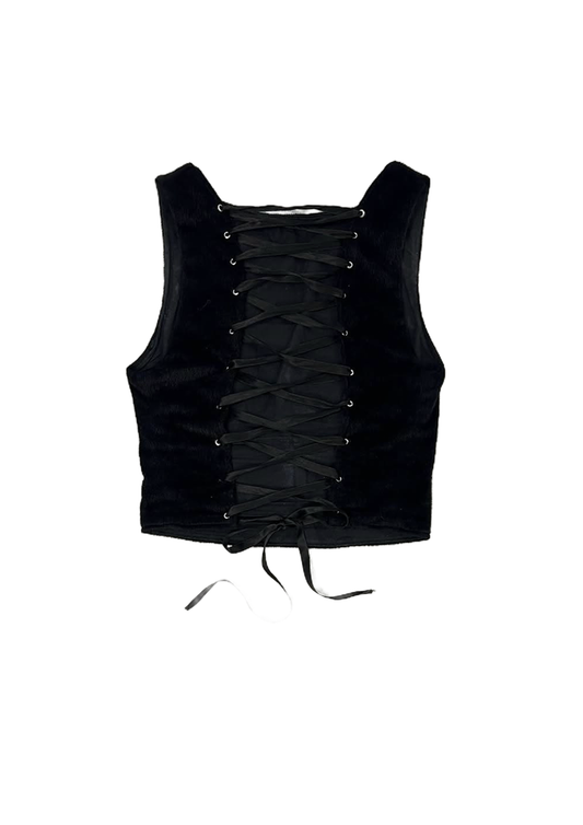 PONY HAIR TOP - NOIR