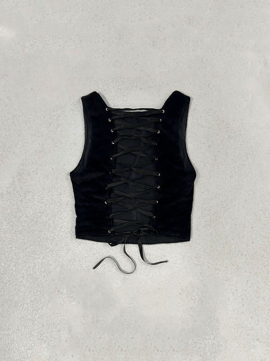 PONY HAIR TOP - NOIR